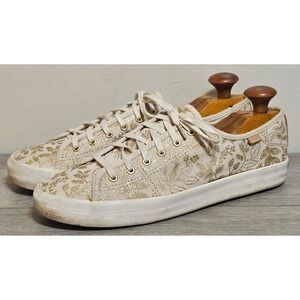 Keds Rifle Paper Co Womens Size 9.5 Shoes Brown Gold Floral Sneakers